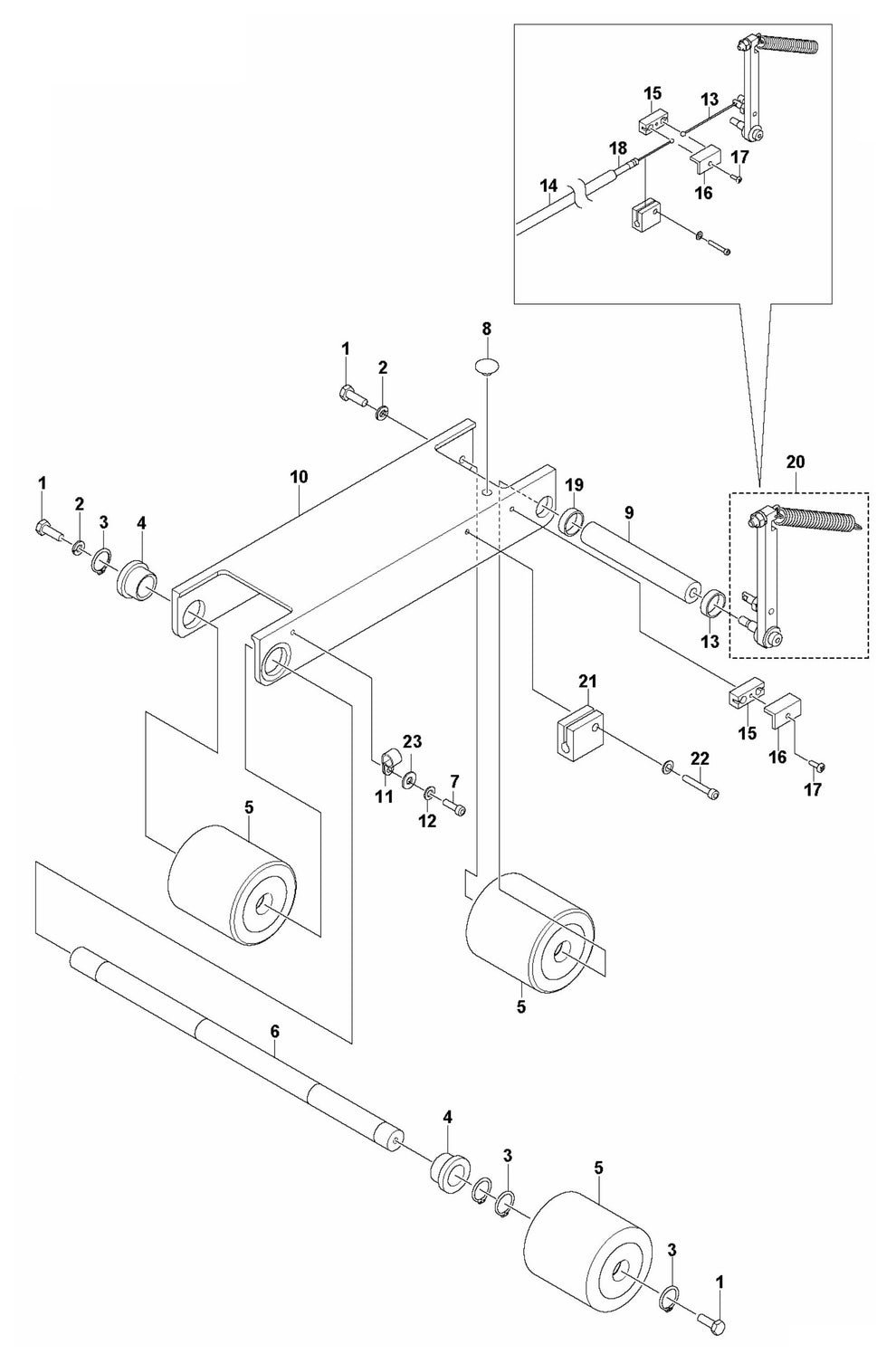 Soff Cut 150 E Carriage Assembly Parts by Husqvarna