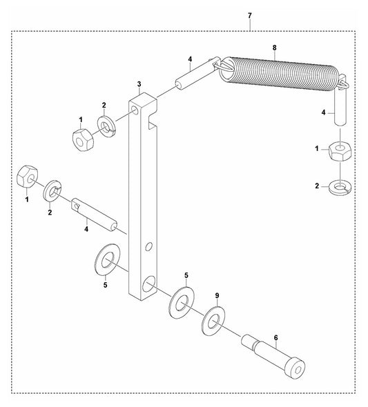 Soff Cut 150 E Blade Release Arm Assembly Parts by Husqvarna