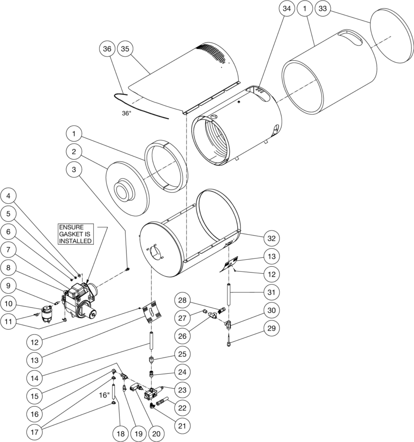 HDB-3004-0H6G (sn:0-15157879) HDB Heat Exchanger Assembly Parts By Mi-T-M