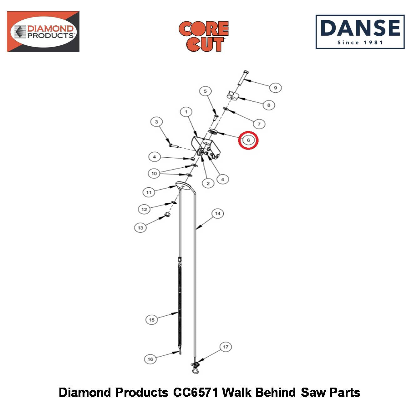 Bearing 3/8" Flange 2500145 Fits Core Cut CC6571 Walk Behind Saw By Diamond Products
