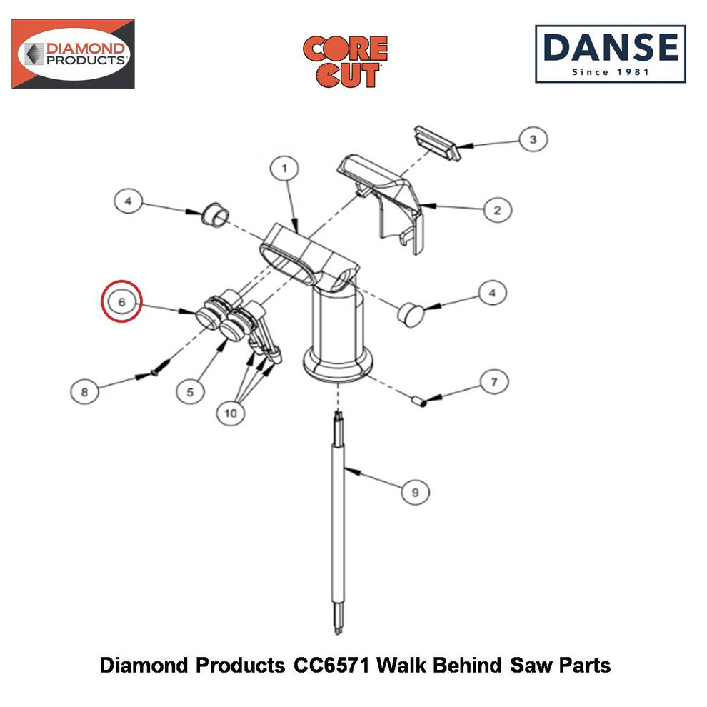 Switch pushbutton N.o. Yellow Button W/b&amp;w Leads 2800373 Fits Core Cut CC6571 Walk Behind Saw By Diamond Products