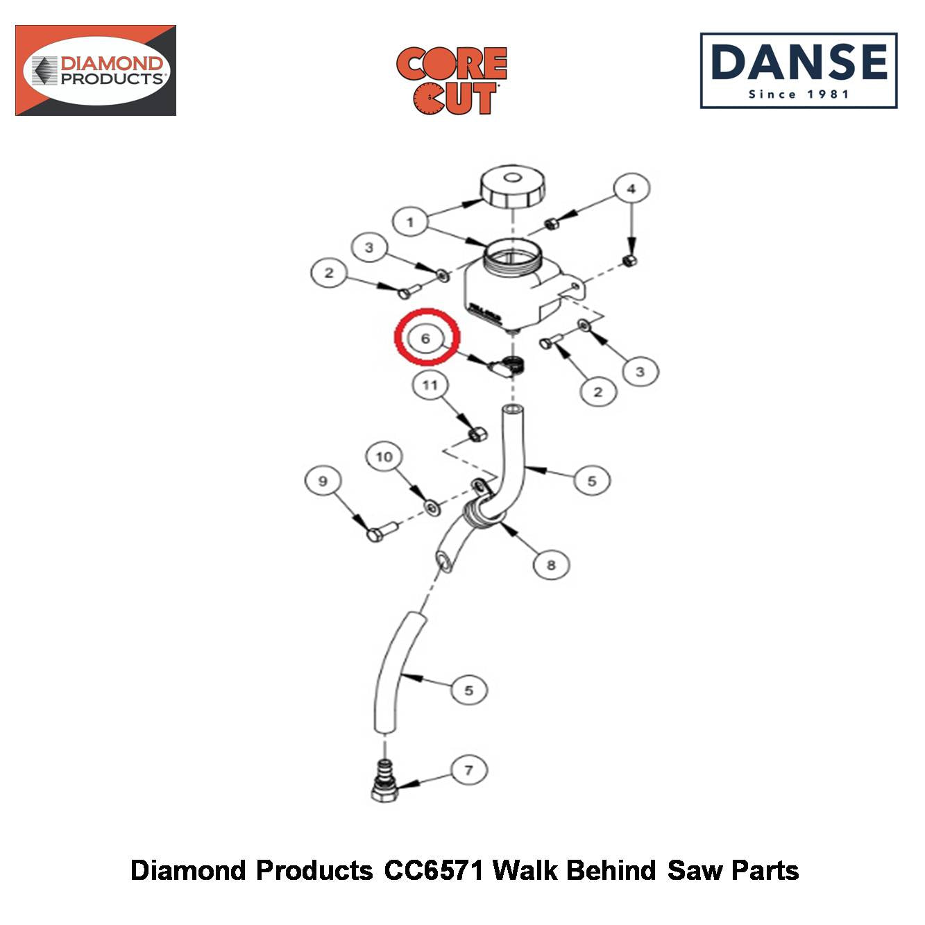 Hose Clamp #8 (1/2" Band) 3200016 Fits Core Cut CC6571 Walk Behind Saw By Diamond Products