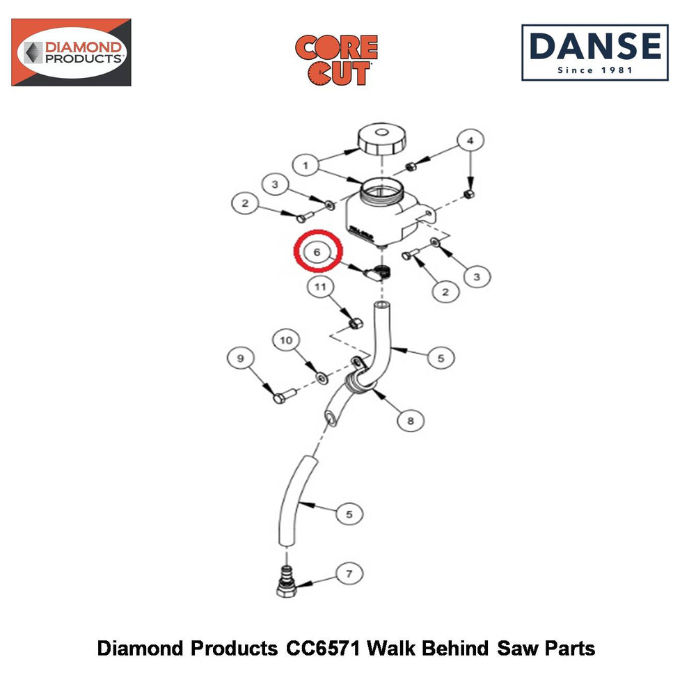 Hose Clamp #8 (1/2" Band) 3200016 Fits Core Cut CC6571 Walk Behind Saw By Diamond Products