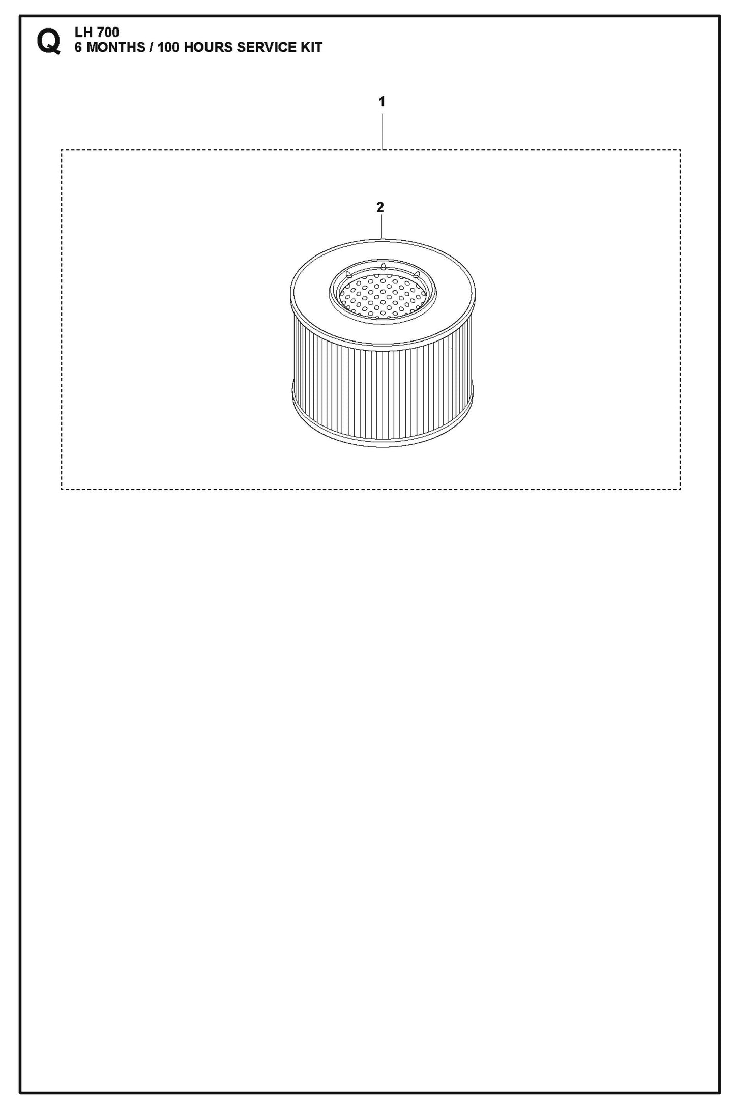6 Months/100 Hours Service Kit Parts For LH 700 By Husqvarna