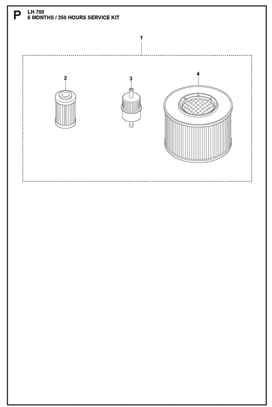 6 Months/250 Hours Service Kit Parts For LH 700 By Husqvarna