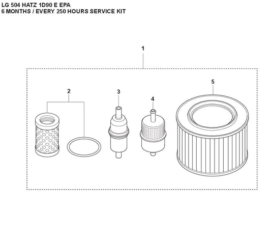 6 Months / Every 250 Hours Service Kit Parts For LG 504 Reversible Plate Compactor By Husqvarna