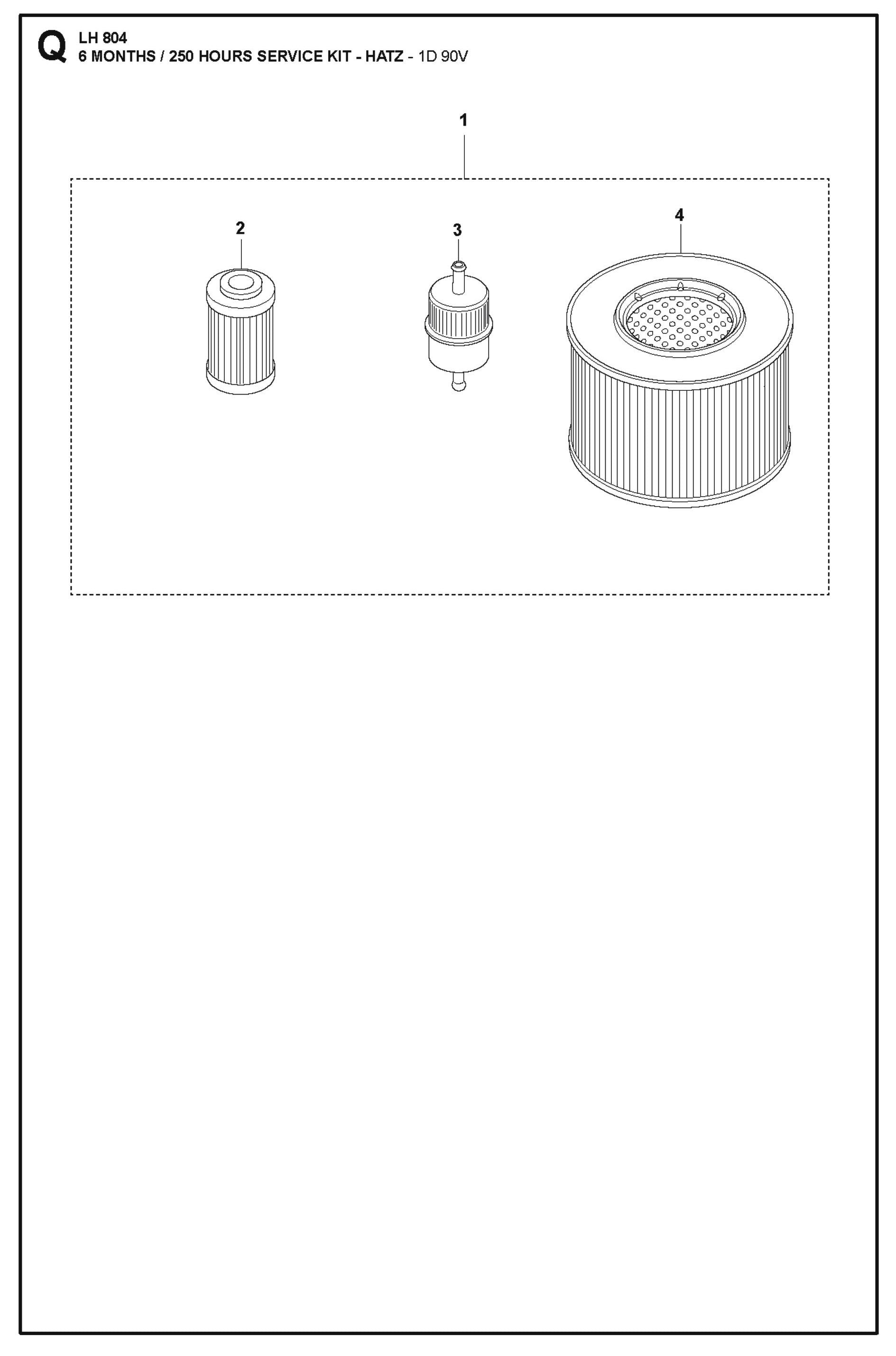 6 Months/250 Hours Service Kit - Hatz-1D 90V Parts For LH 804 By Husqvarna