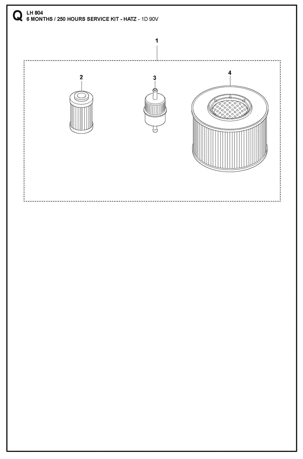 6 Months/250 Hours Service Kit - Hatz-1D 90V Parts For LH 804 By Husqvarna