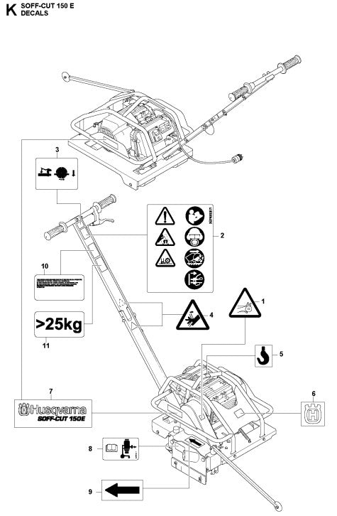 Decals Parts For Soff Cut 150 E by Husqvarna