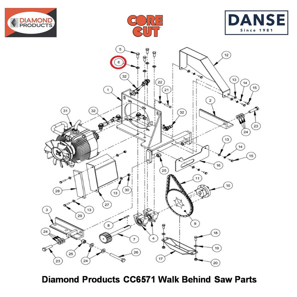 3/8" Lock Washer Split 2900006 Fits Core Cut CC6571 Walk Behind Saw By Diamond Products