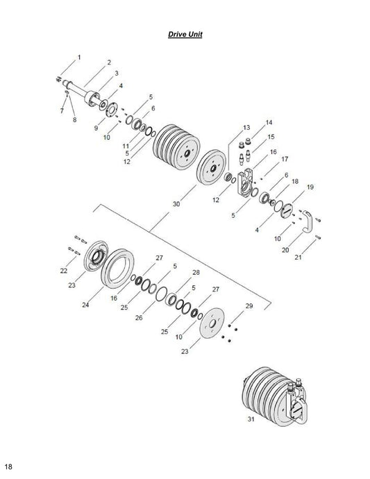 WCU14, WCH17, WCE17 Drive Unit Parts