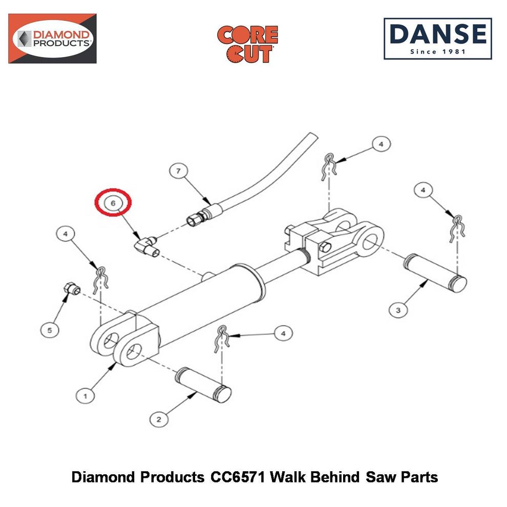 1/4"M.PIPE-1/4"M.JIC Elbo 3200057 Fits Core Cut CC6571 Walk Behind Saw By Diamond Products