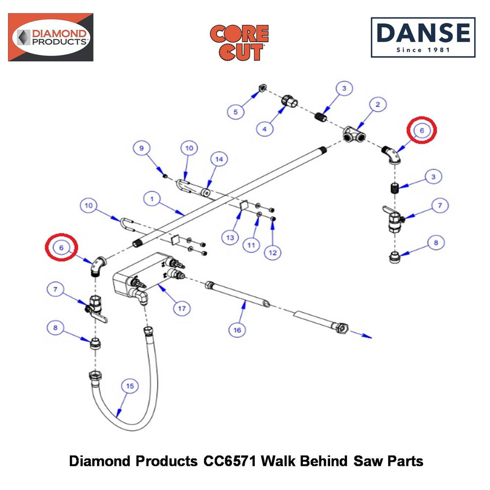 1/2" Street Elbow 90 Galv 3200013 Fits Core Cut CC6571 Walk Behind Saw By Diamond Products