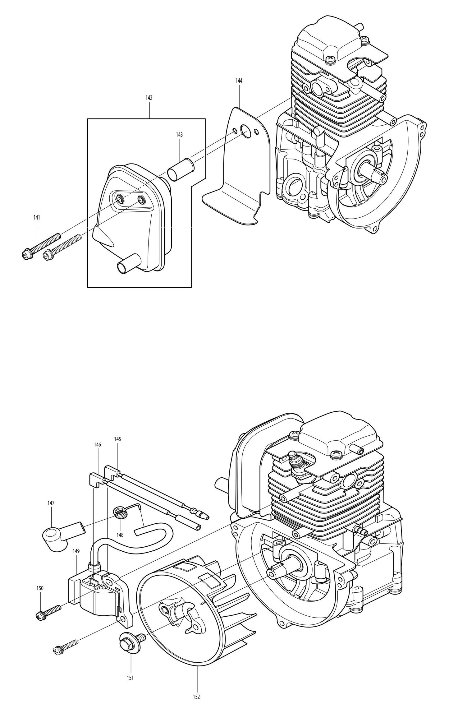 BHX2500CA Muffler, Ignition Coil Assembly Parts