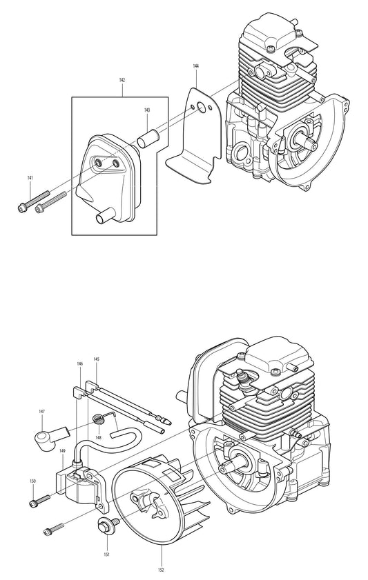 BHX2500CA Muffler, Ignition Coil Assembly Parts