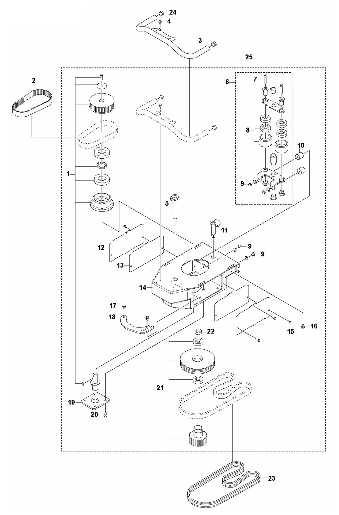 PG 400 Petrol Gearbox Assembly Parts by Husqvarna