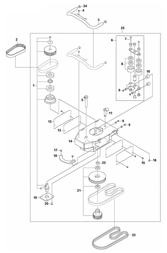 PG 400 Petrol Gearbox Assembly Parts by Husqvarna