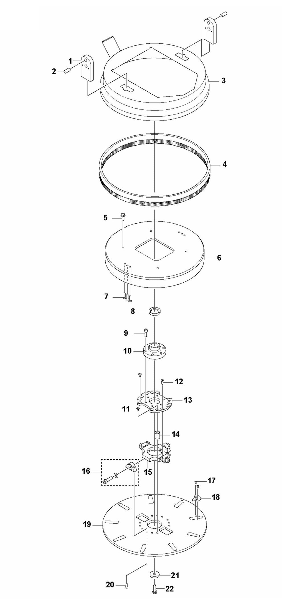 PG 400 Petrol Grinding Head Assembly Parts by Husqvarna