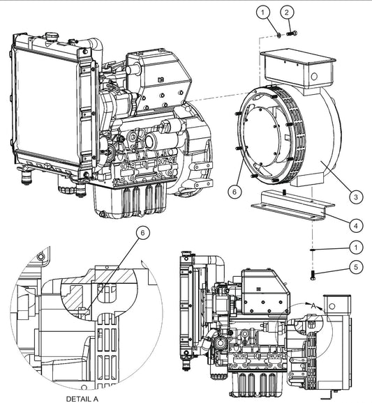 CE V-Series Night Lite Pro II 6kW 50Hz Marathon Generator Parts By Allmand