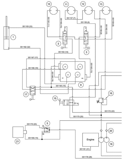BDF6048B Carriage Hydraulic Schematic Assembly Parts by Allen Engineering