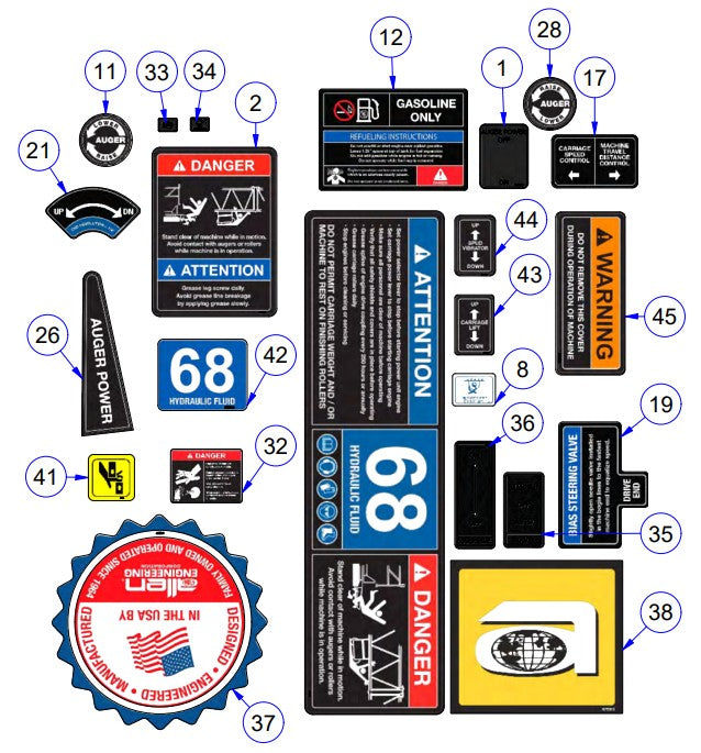 BDF6048B Decals Assembly Parts by Allen Engineering