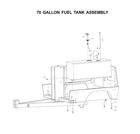 Maxi-Lite Laydown 15-20KW-70 Gallon Fuel Tank Assembly Parts By Allmand
