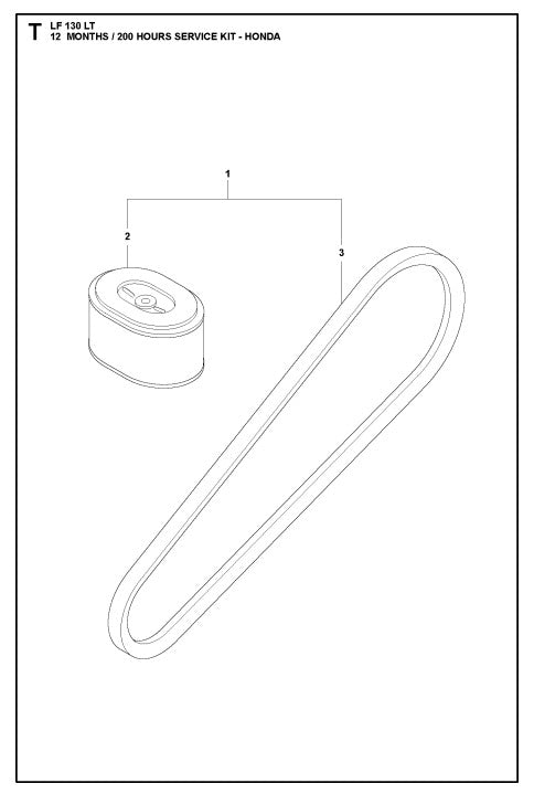 12 Months-200 Hours Service Kit-Honda Assembly Parts For LF 130 LT Petrol By Husqvarna