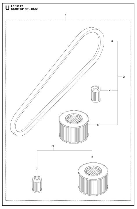 Start Up Kit-Hatz Assembly Parts For LF 130 LT Petrol By Husqvarna
