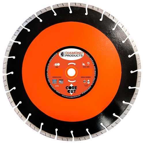 Diamond Products 11556 HD MAXX Orange Wet/Dry High Speed Blade 18&quot; x .125&quot; H8H Concrete 1&quot; Arbor