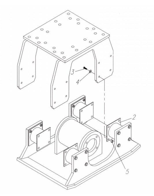 HP75 (S/N upto 750100 and Up) Optional Bolt-On Style FT Hanger Bracket and Mounting Assembly Parts