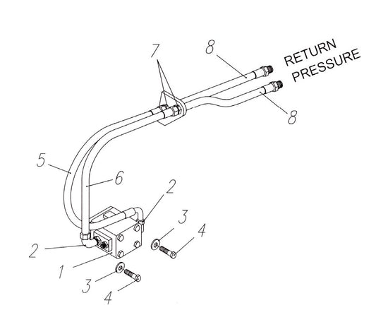 HP75 (S/N upto 750099) Hydraulic Motor and Hose Assemblies Parts