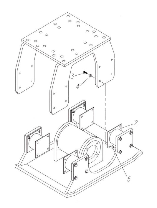HP75 (S/N upto 750099) Optional Bolt-On Style FT Hanger Bracket and Mounting Assembly Parts