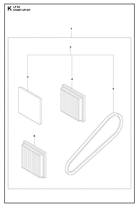 Start Up Kit Assembly Parts For LF 60 LA By Husqvarna