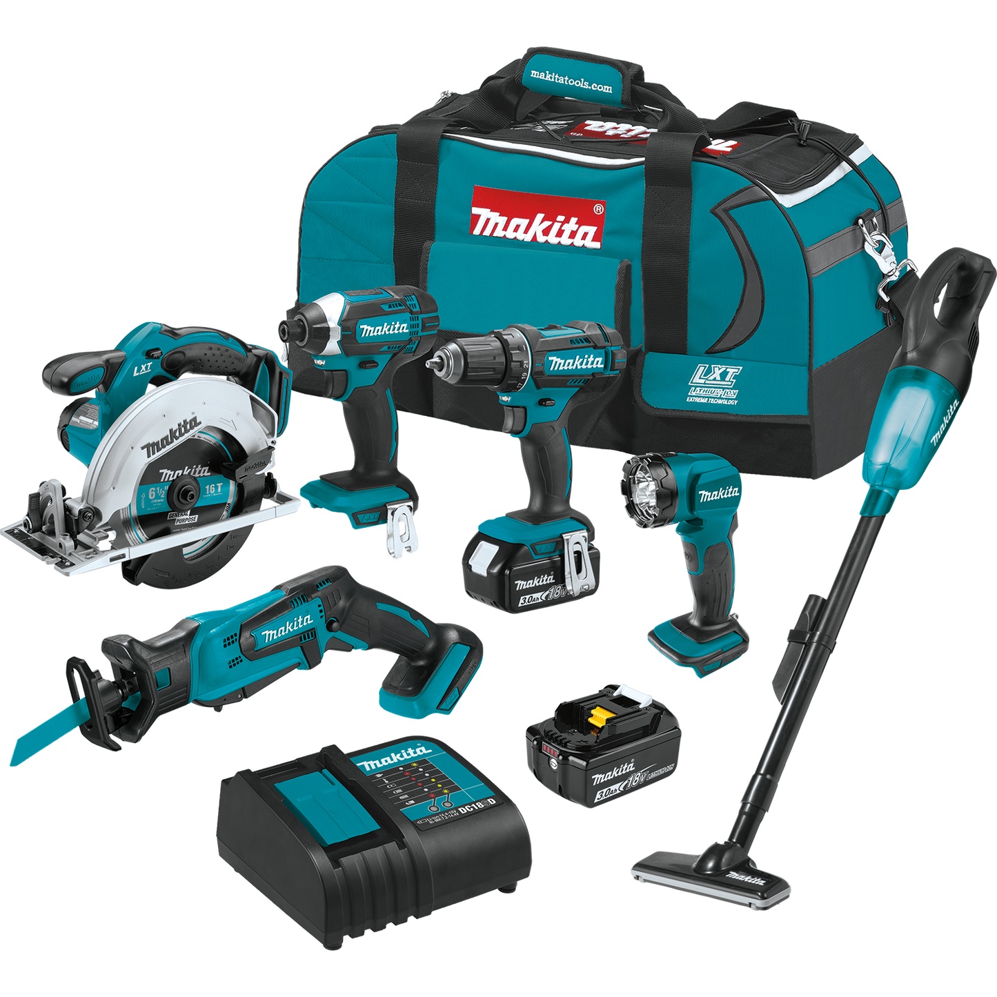 Makita XT614SX1 18V LXT® Lithium-Ion Cordless 6-Piece Combo Kit (3.0Ah)