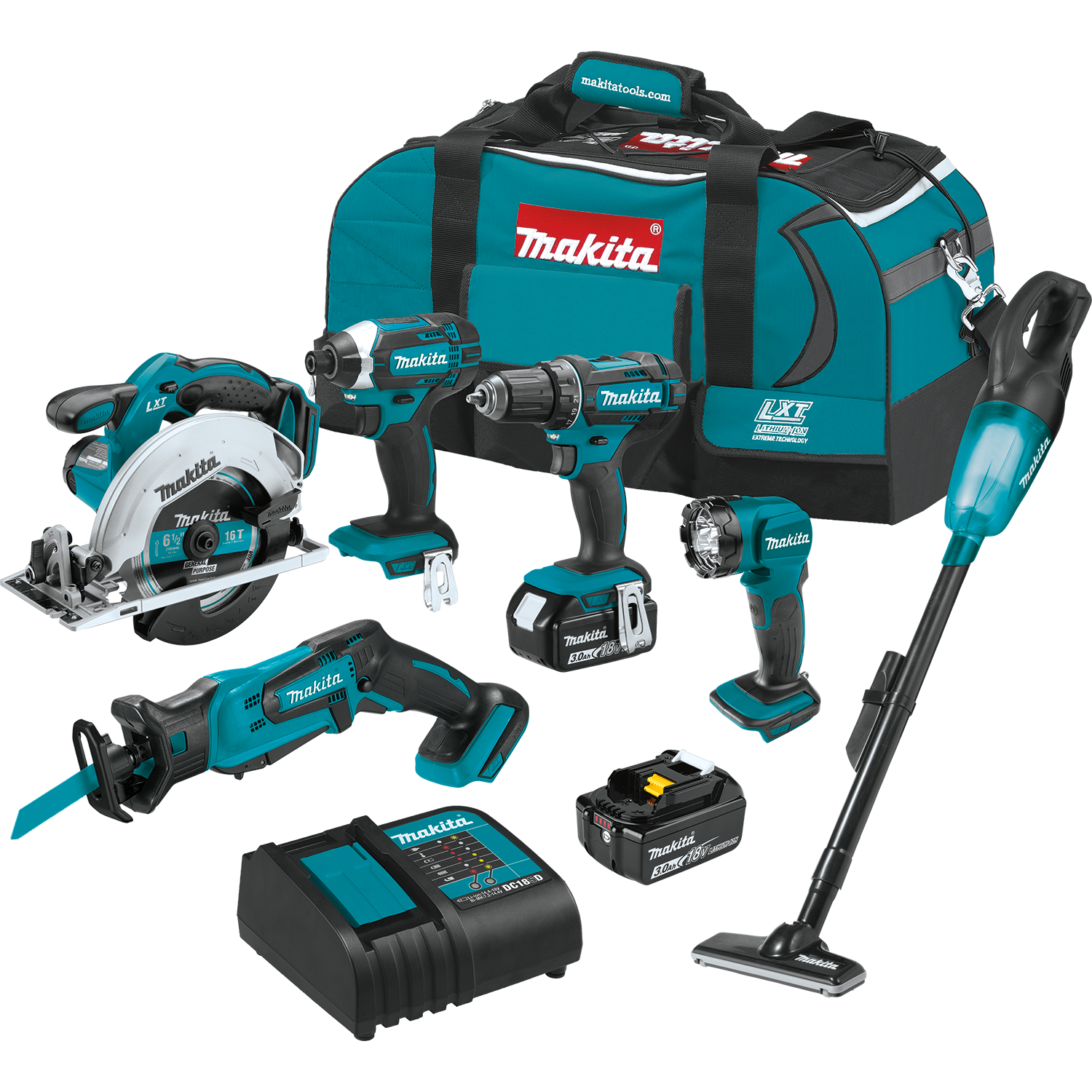 Makita XT614SX1 18V LXT® Lithium-Ion Cordless 6-Piece Combo Kit (3.0Ah)