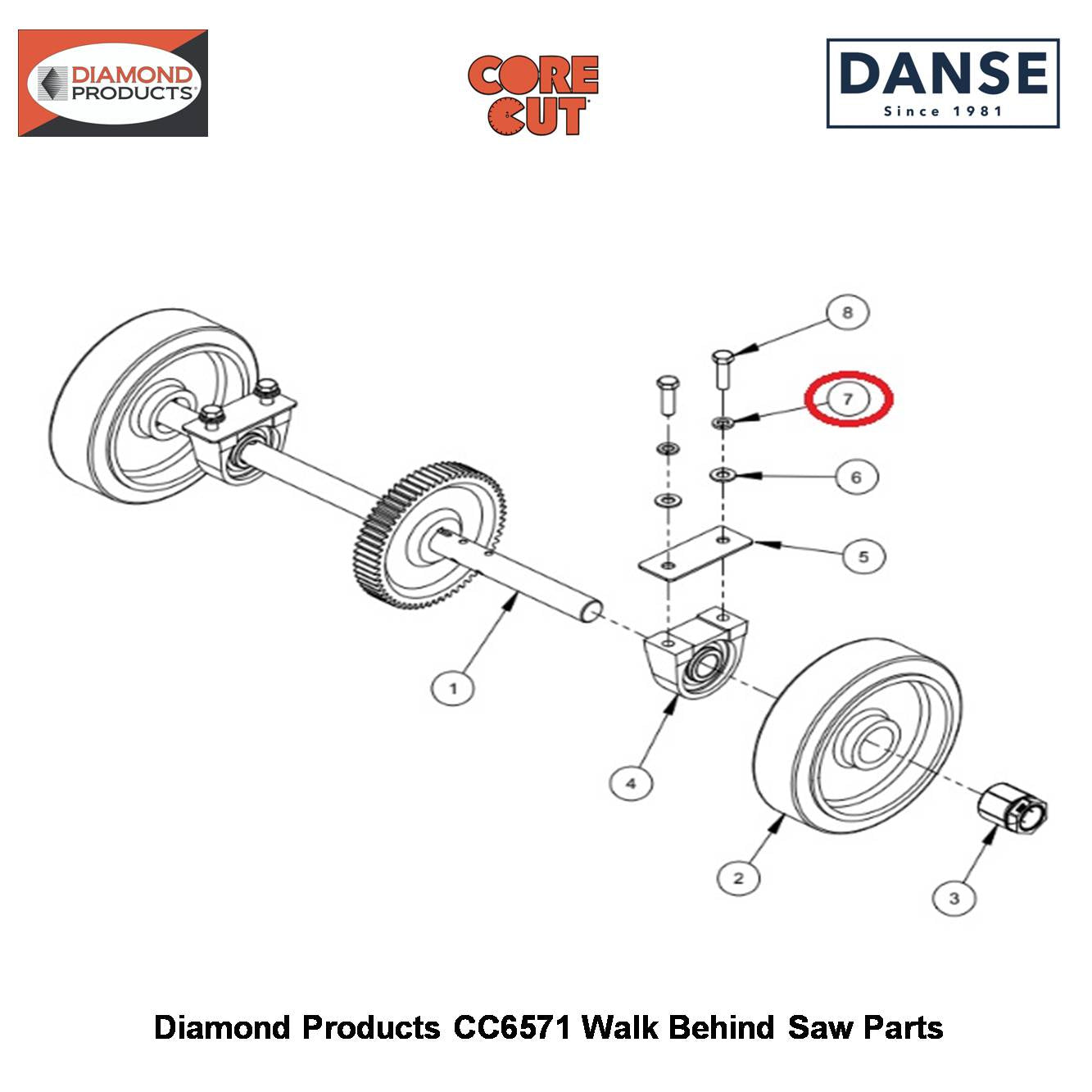 1/2" Lockwasher Split 2900084 Fits Core Cut CC6571 Walk Behind Saw By Diamond Products