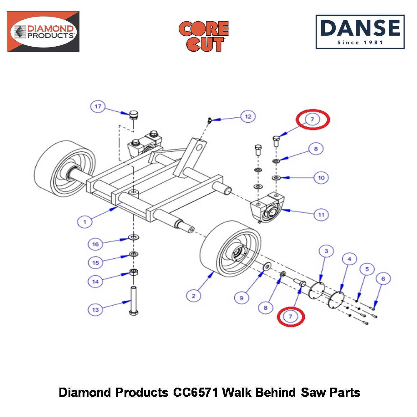 1/2-13X1-1/4 Hex Capscrew 2900025 Fits Core Cut CC6571 Walk Behind Saw By Diamond Products