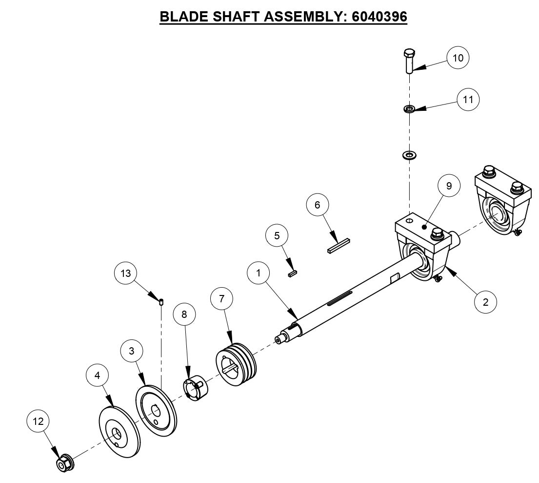 CC190PRO BLADE SHAFT ASSEMBLY 