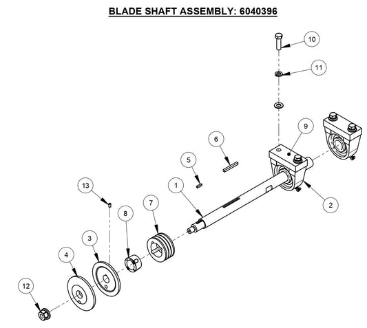 CC190PRO BLADE SHAFT ASSEMBLY 
