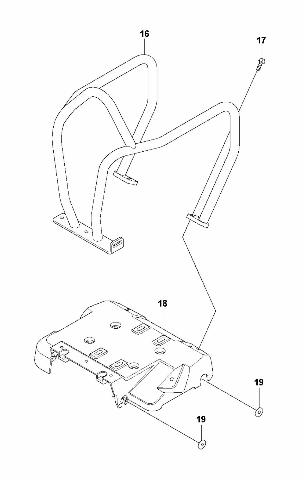 LFV 80 Frame and Engine Plate Assembly Parts by Husqvarna