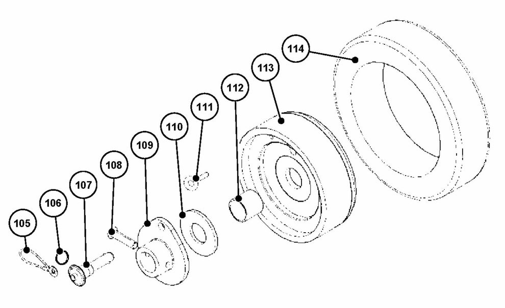 BS 75 Drive Wheel Assembly Parts by Husqvarna