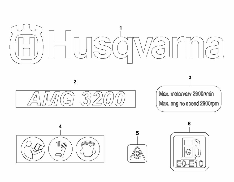 AMG 3200 (2018) Decals Assembly Parts By Husqvarna