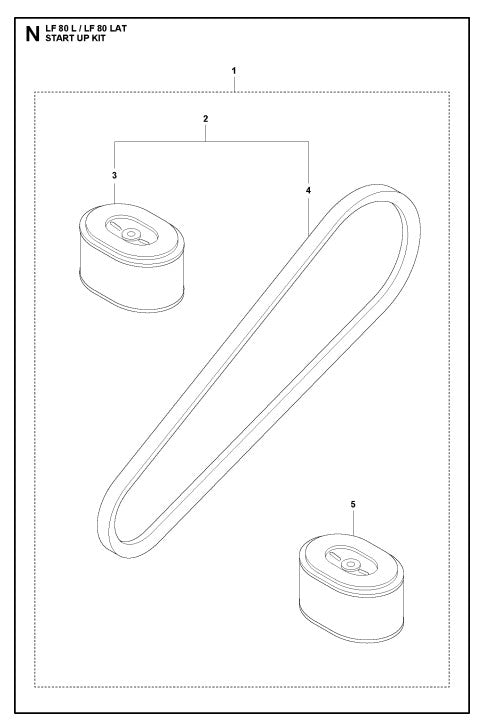 Start Up Kit Assembly Parts For LF 80 LAT By Husqvarna
