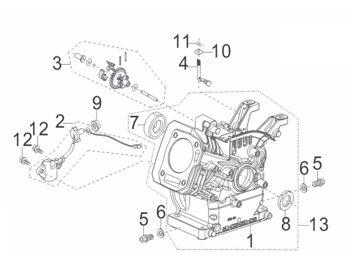 BE 85.570.070 Powerease 225 Engine Crankcase Assembly Parts by BE Power Equipment