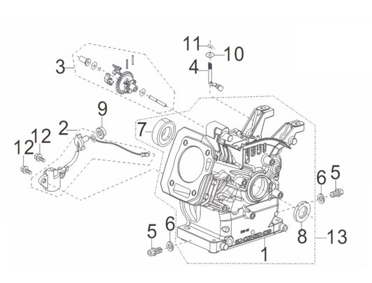 BE 85.570.070 Powerease 225 Engine Crankcase Assembly Parts by BE Power Equipment