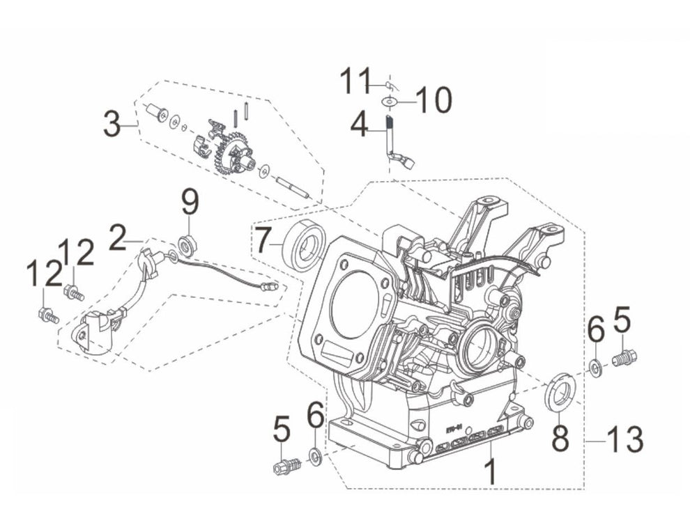BE 85.570.070 Powerease 225 Engine Crankcase Assembly Parts by BE Power Equipment