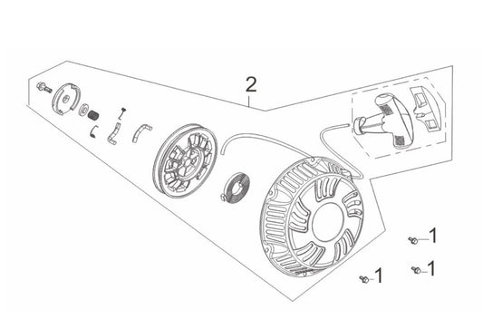 BE 85.570.070 Powerease 225 Engine Recoil Assembly Parts by BE Power Equipment