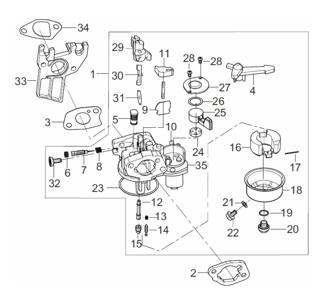 BE 85.570.070 Powerease 225 Engine Carburetor Assembly Parts by BE Power Equipment