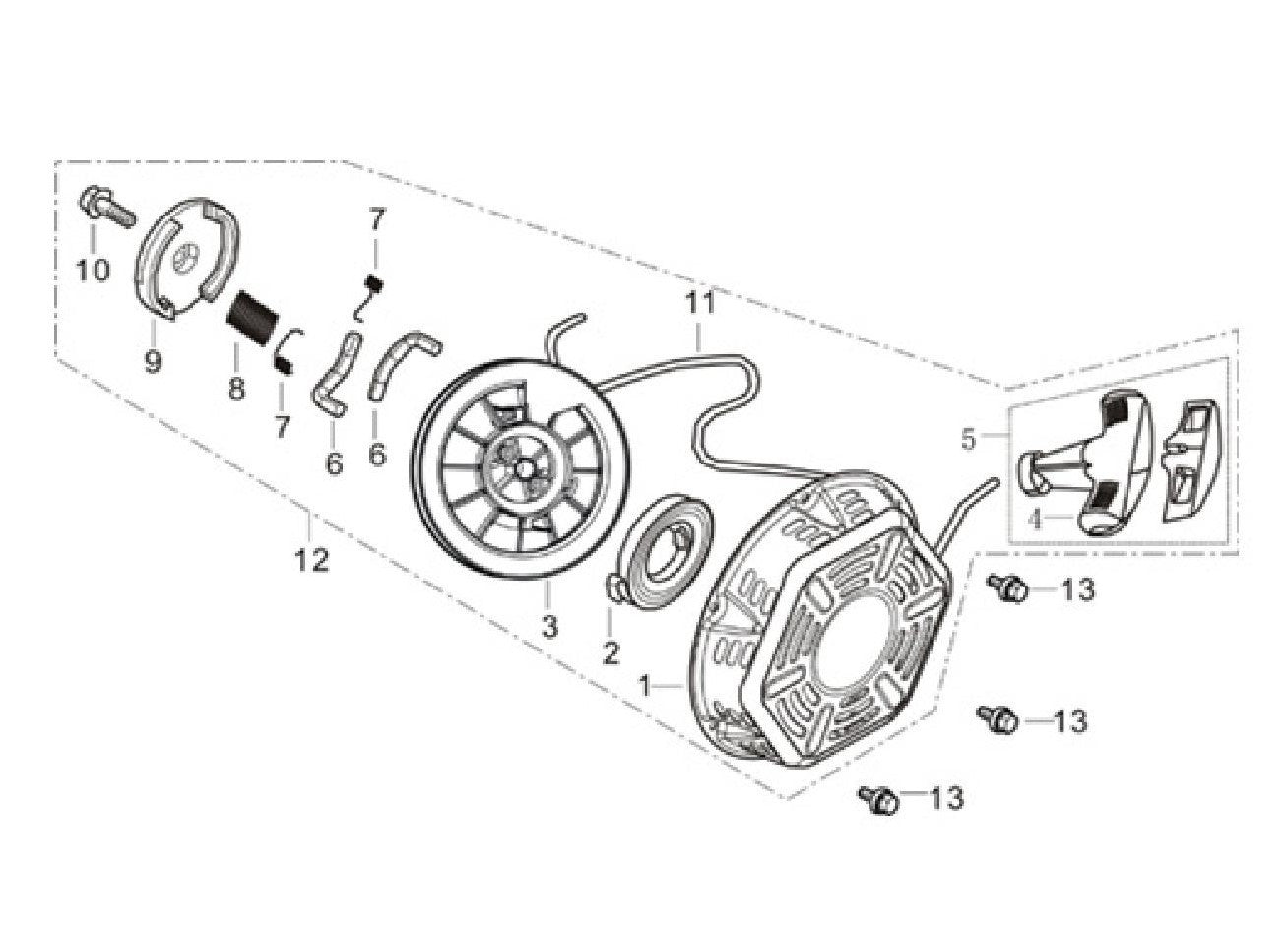 BE 85.578.150 Powerease 420E Engine Recoil Assembly Parts by BE Power Equipment