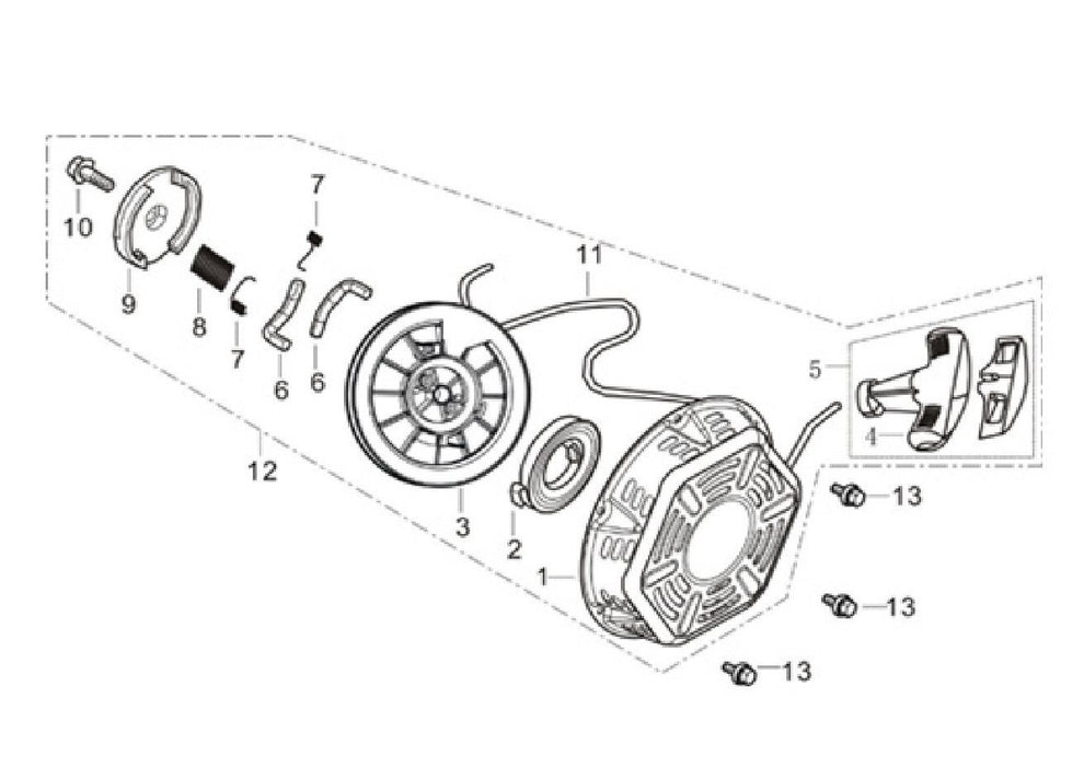 BE 85.578.150 Powerease 420E Engine Recoil Assembly Parts by BE Power Equipment